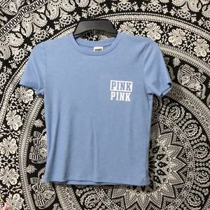 Blue pink crop top